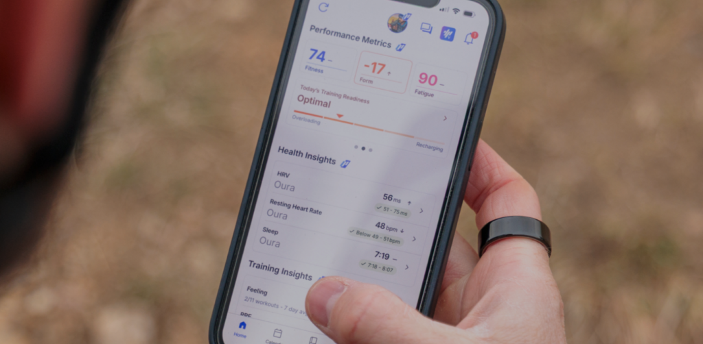 TrainingPeaks Health Insights on Athlete Home with Oura Ring Integration